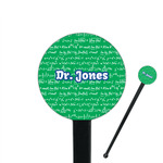 Equations 7" Round Plastic Stir Sticks - Black - Single Sided (Personalized)
