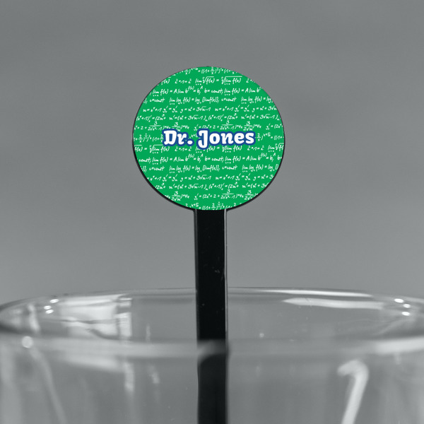 Equations Black Plastic 7" Stir Stick - Round - Main