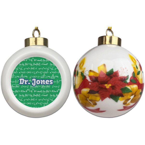 Equations Ceramic Christmas Ornament - Poinsettias (APPROVAL)
