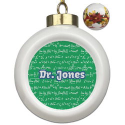 Equations Ceramic Ball Ornaments - Poinsettia Garland (Personalized)