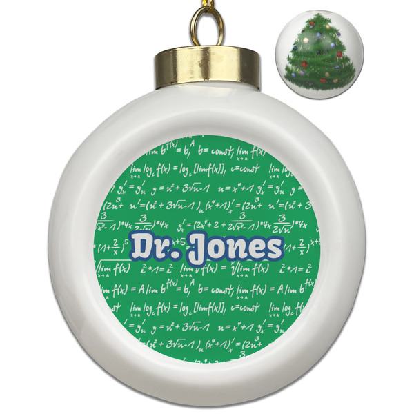 Custom Equations Ceramic Ball Ornament - Christmas Tree (Personalized)