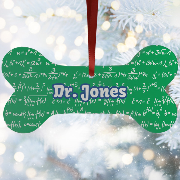 Custom Equations Ceramic Dog Ornament w/ Name or Text