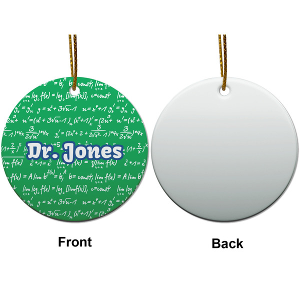 Equations Ceramic Flat Ornament - Circle Front & Back (APPROVAL)