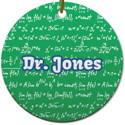 Equations Round Ceramic Ornament w/ Name or Text