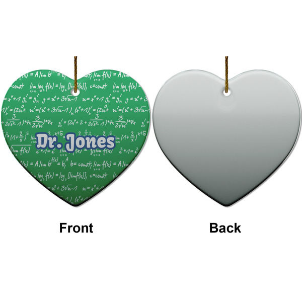 Equations Ceramic Flat Ornament - Heart Front & Back (APPROVAL)