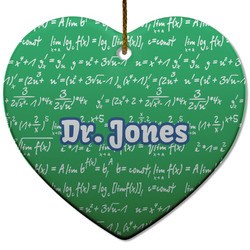 Equations Heart Ceramic Ornament w/ Name or Text
