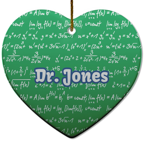 Equations Ceramic Flat Ornament - Heart (Front)