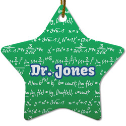 Equations Star Ceramic Ornament w/ Name or Text