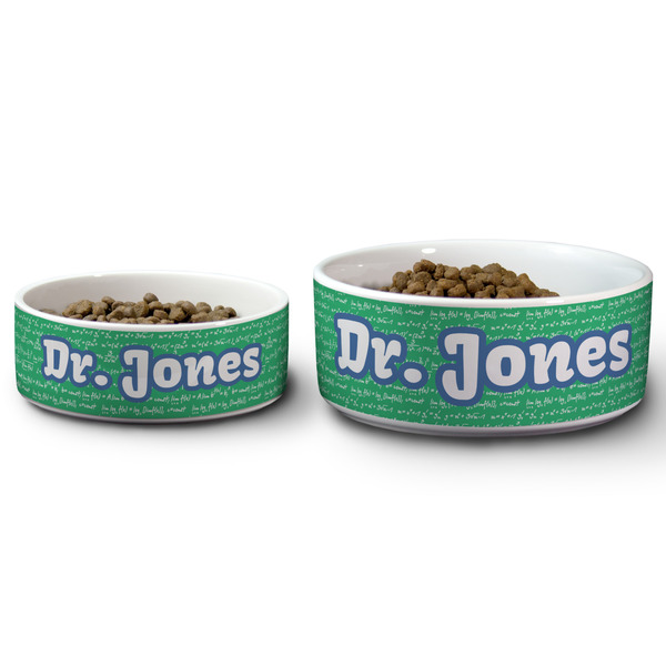 Equations Ceramic Dog Bowls - Size Comparison