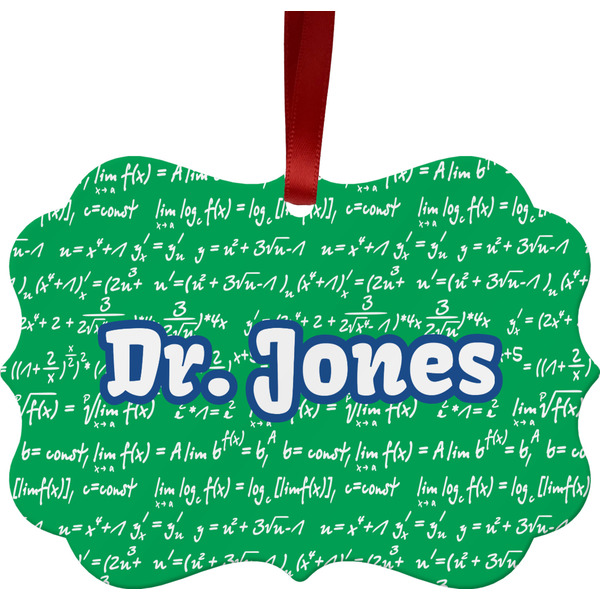 Custom Equations Metal Frame Ornament - Double Sided w/ Name or Text
