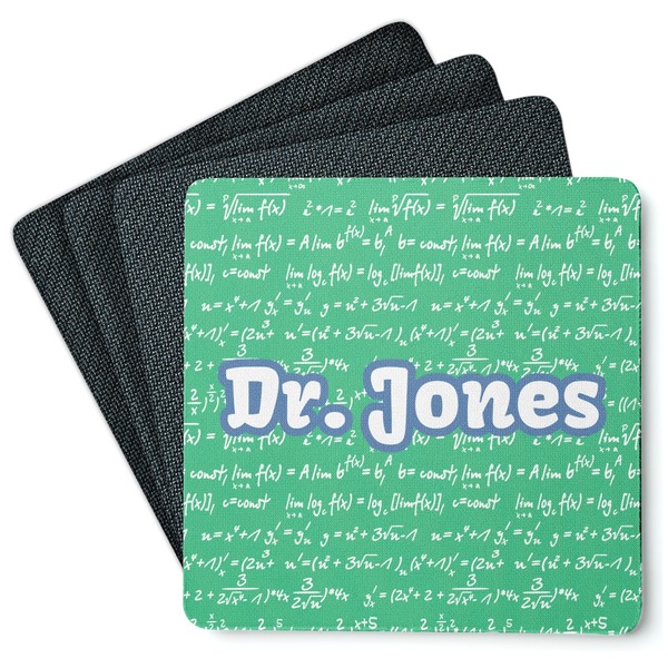 Custom Equations Square Rubber Backed Coasters - Set of 4 (Personalized)