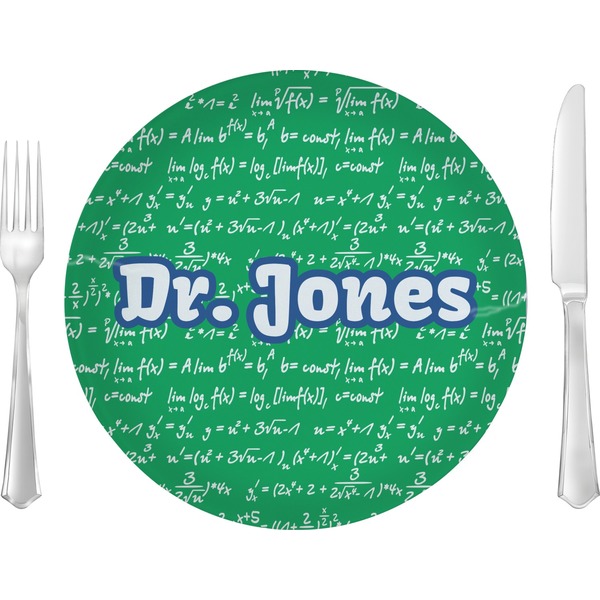 Custom Equations 10" Glass Lunch / Dinner Plates - Single or Set (Personalized)
