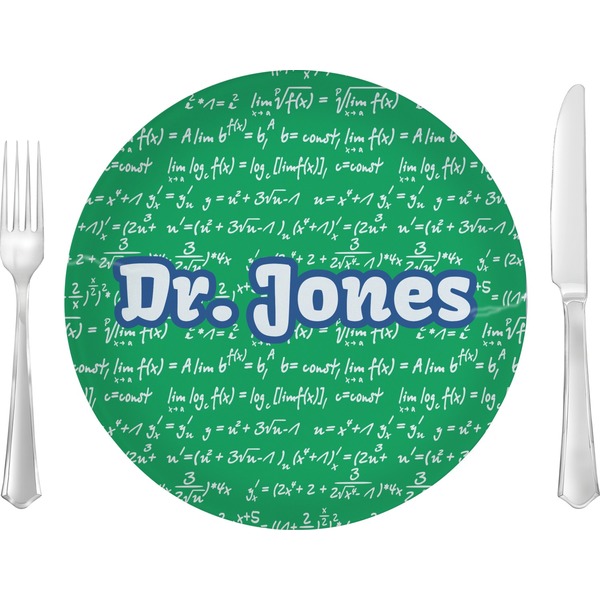 Custom Equations 10" Glass Lunch / Dinner Plates - Single or Set (Personalized)
