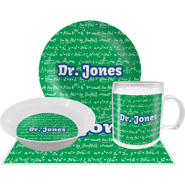 Custom Equations Dinner Set - Single 4 Pc Setting w/ Name or Text