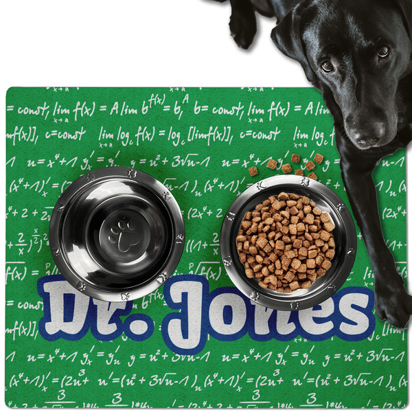Custom Equations Dog Food Mat - Large w/ Name or Text