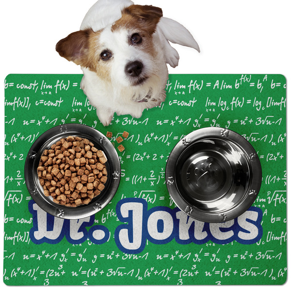 Custom Equations Dog Food Mat - Medium w/ Name or Text