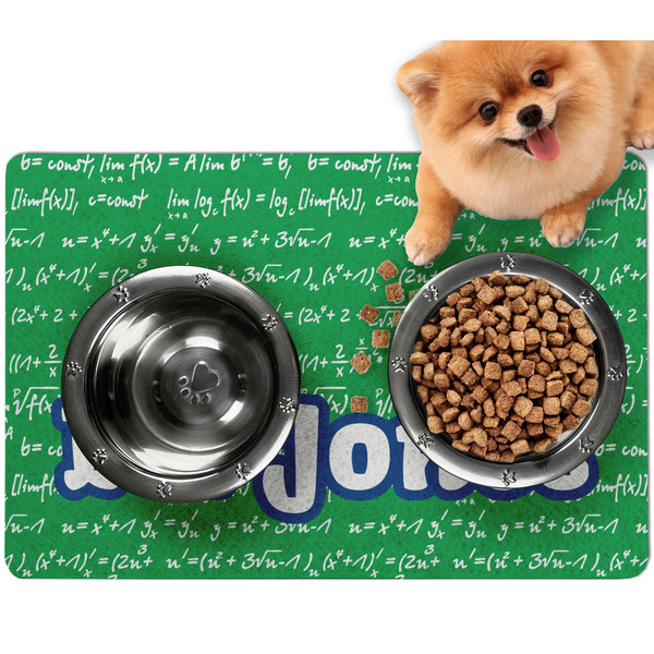 Custom Equations Dog Food Mat - Small w/ Name or Text