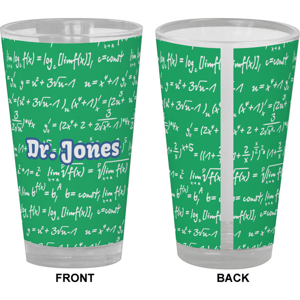 Equations Pint Glass - Full Color - Front & Back Views
