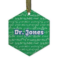 Equations Flat Glass Ornament - Hexagon w/ Name or Text
