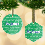 Equations Flat Glass Ornament w/ Name or Text
