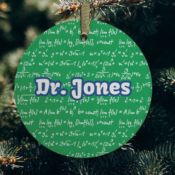 Equations Frosted Glass Ornament - Round (Lifestyle)