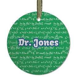 Equations Flat Glass Ornament - Round w/ Name or Text
