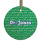Equations Flat Glass Ornament - Round w/ Name or Text