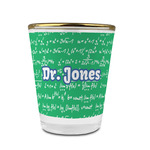 Equations Glass Shot Glass - 1.5 oz - with Gold Rim - Single (Personalized)