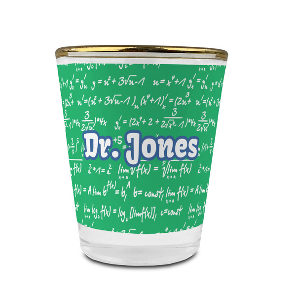 Equations Glass Shot Glass - With gold rim - FRONT