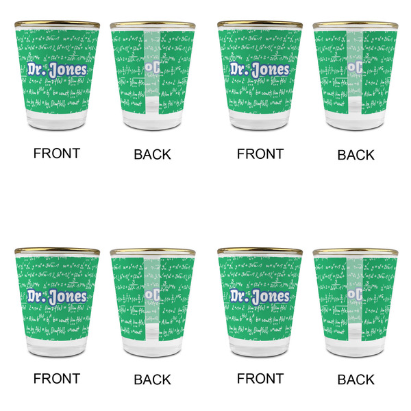 Equations Glass Shot Glass - with gold rim - Set of 4 - APPROVAL