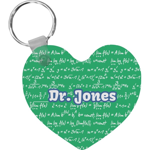 Custom Equations Heart Plastic Keychain w/ Name or Text