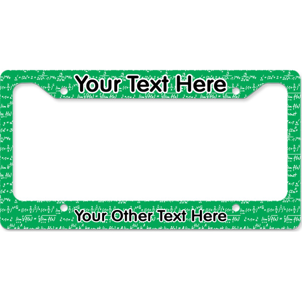 Custom Equations License Plate Frame - Style B (Personalized)