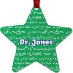 Equations Metal Star Ornament - Double Sided w/ Name or Text