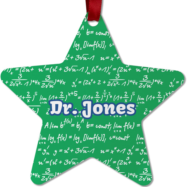 Custom Equations Metal Star Ornament - Double Sided w/ Name or Text