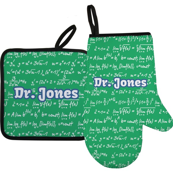 Custom Equations Right Oven Mitt & Pot Holder Set w/ Name or Text