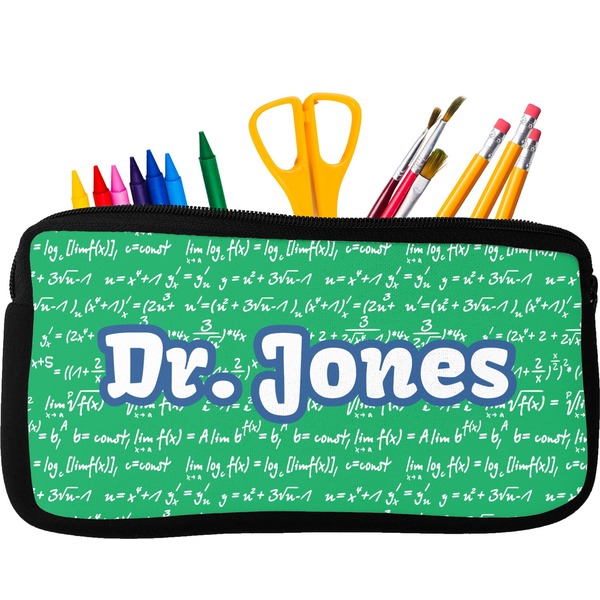 Custom Equations Neoprene Pencil Case - Small w/ Name or Text