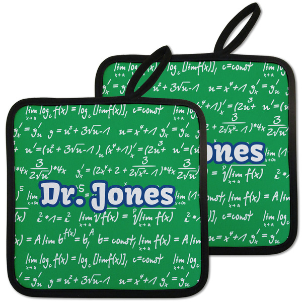 Custom Equations Pot Holders - Set of 2 w/ Name or Text