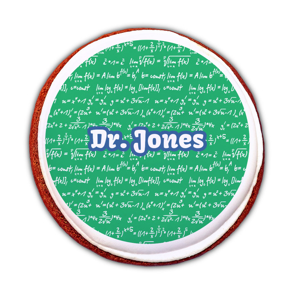 Equations Printed Icing Circle - Medium - On Cookie