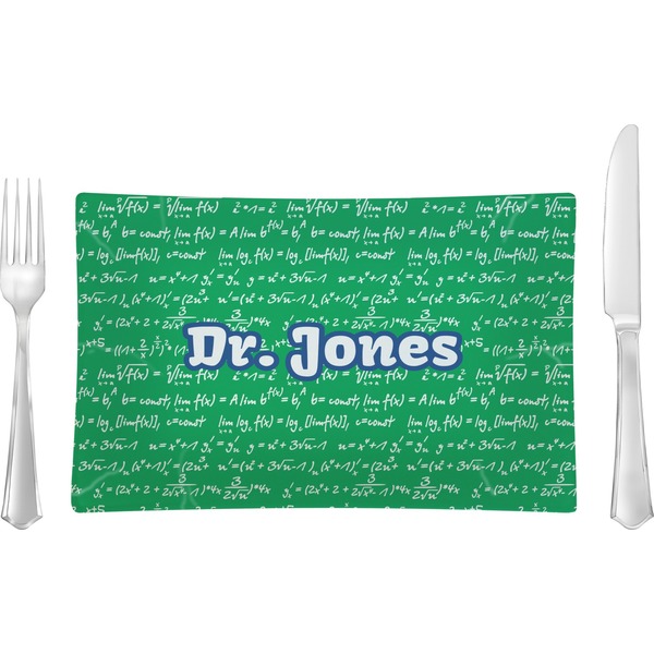 Custom Equations Glass Rectangular Lunch / Dinner Plate (Personalized)