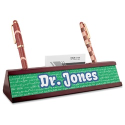 Equations Red Mahogany Nameplate with Business Card Holder (Personalized)