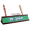 Equations Red Mahogany Nameplates with Business Card Holder - Angle