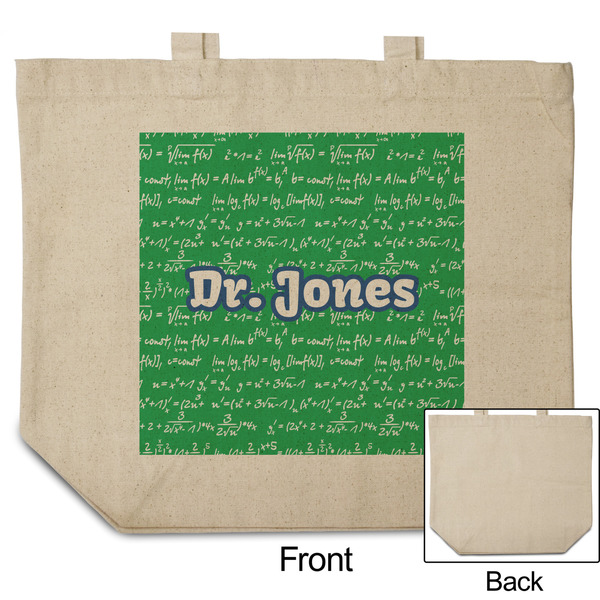 Equations Reusable Cotton Grocery Bag - Front & Back View