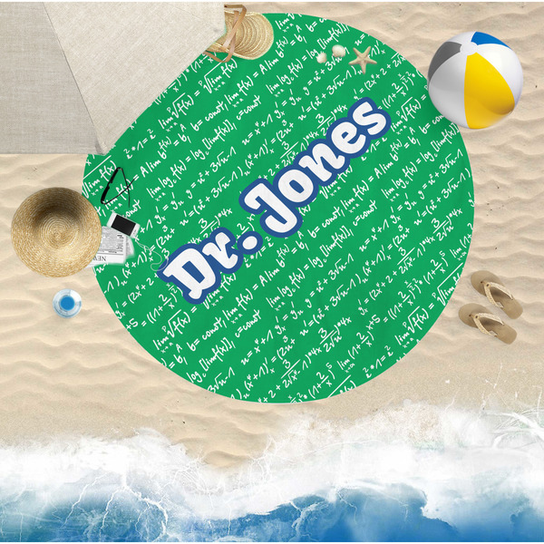 Equations Round Beach Towel Lifestyle