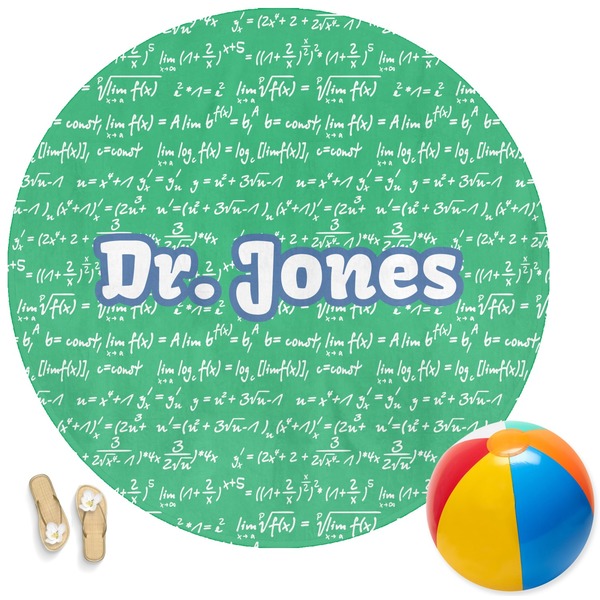 Custom Equations Round Beach Towel (Personalized)