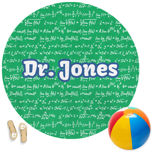 Custom Equations Round Beach Towel (Personalized)