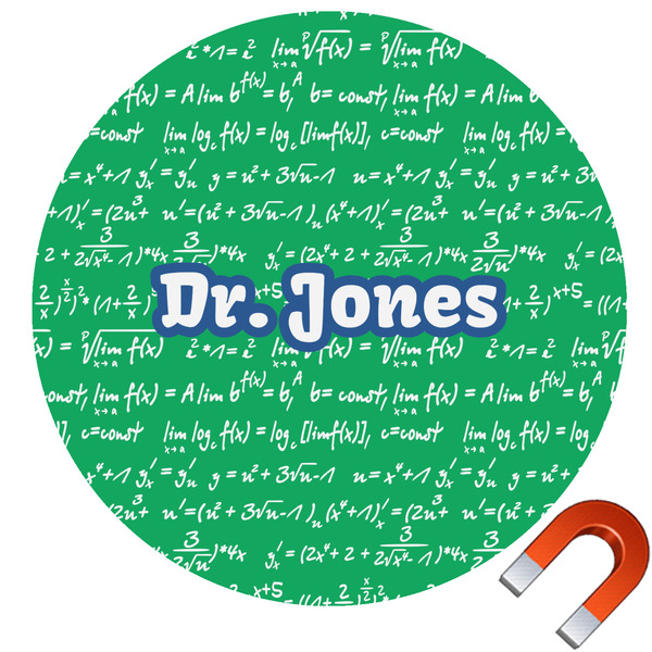 Custom Equations Round Car Magnet - 6" (Personalized)