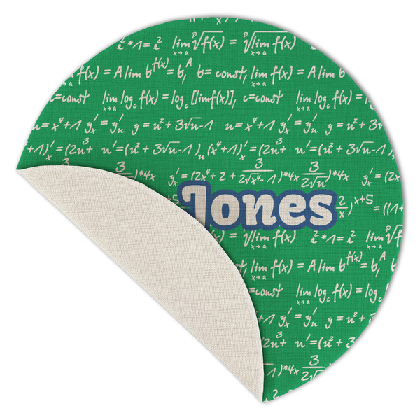 Equations Round Linen Placemats - Front (folded corner single sided)