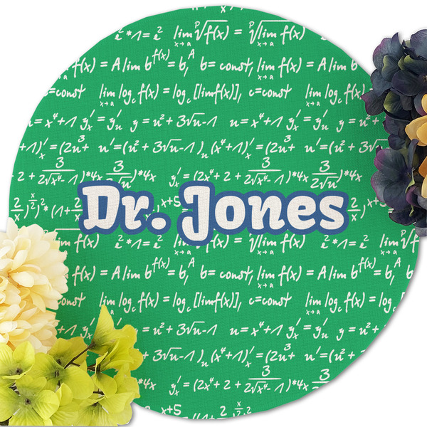 Equations Round Linen Placemats - Front (w flowers)