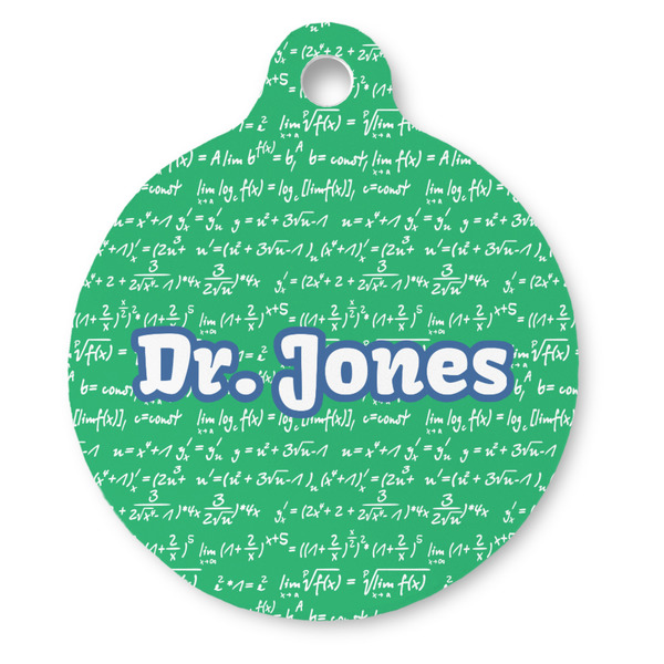 Custom Equations Round Pet ID Tag (Personalized)
