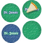 Equations Set of 4 Glass Appetizer / Dessert Plate 8" (Personalized)